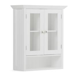 Simpli Home - Acadian 28 inch H x 23.6 inch W Double Door Wall Bath Cabinet - Pure White