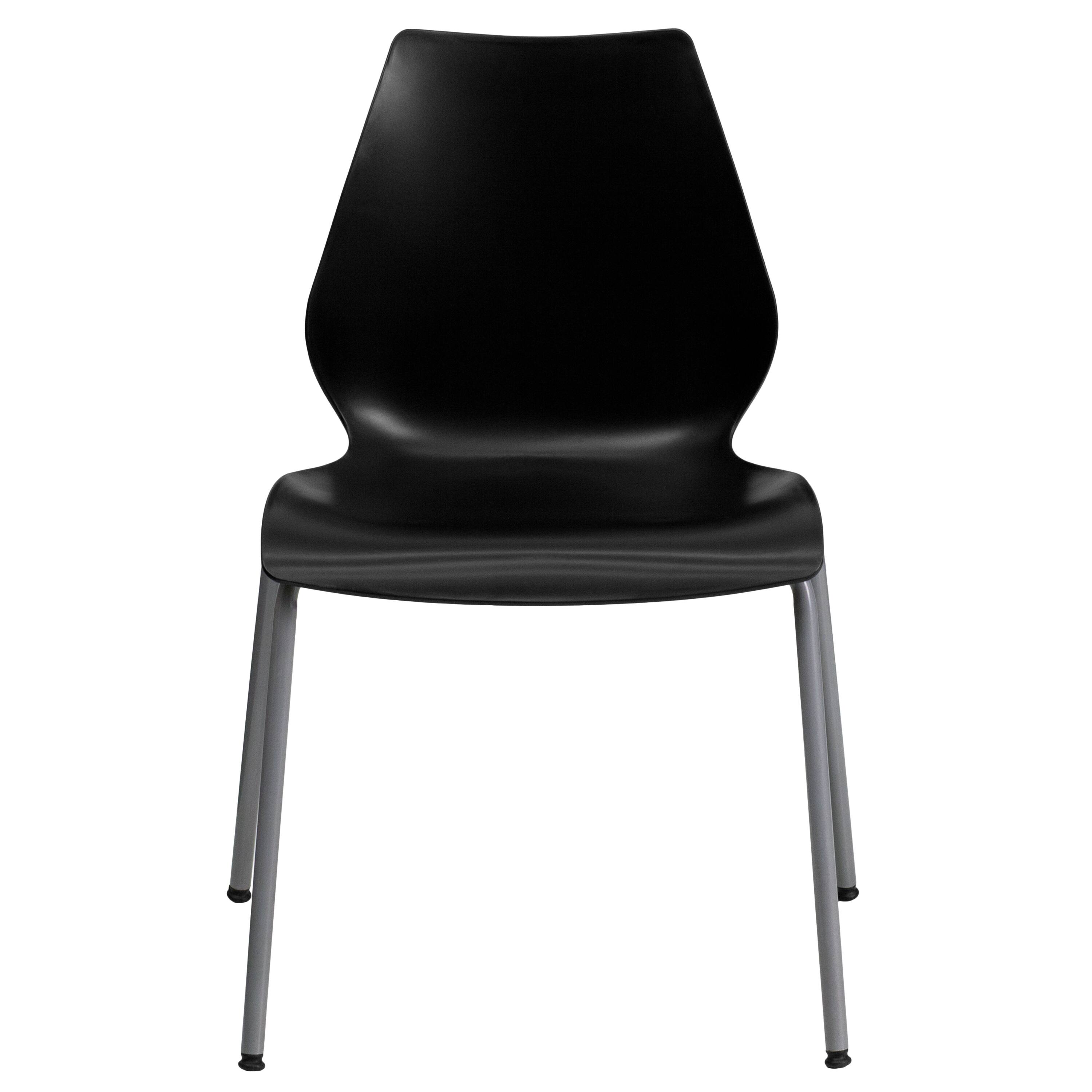 Alt View 7. Emma + Oliver - Multipurpose Home Office Stack Chair with Lumbar Support - Black.
