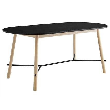 Front. Modway - Infuse 71" Wood Grain Dining Table - Black.