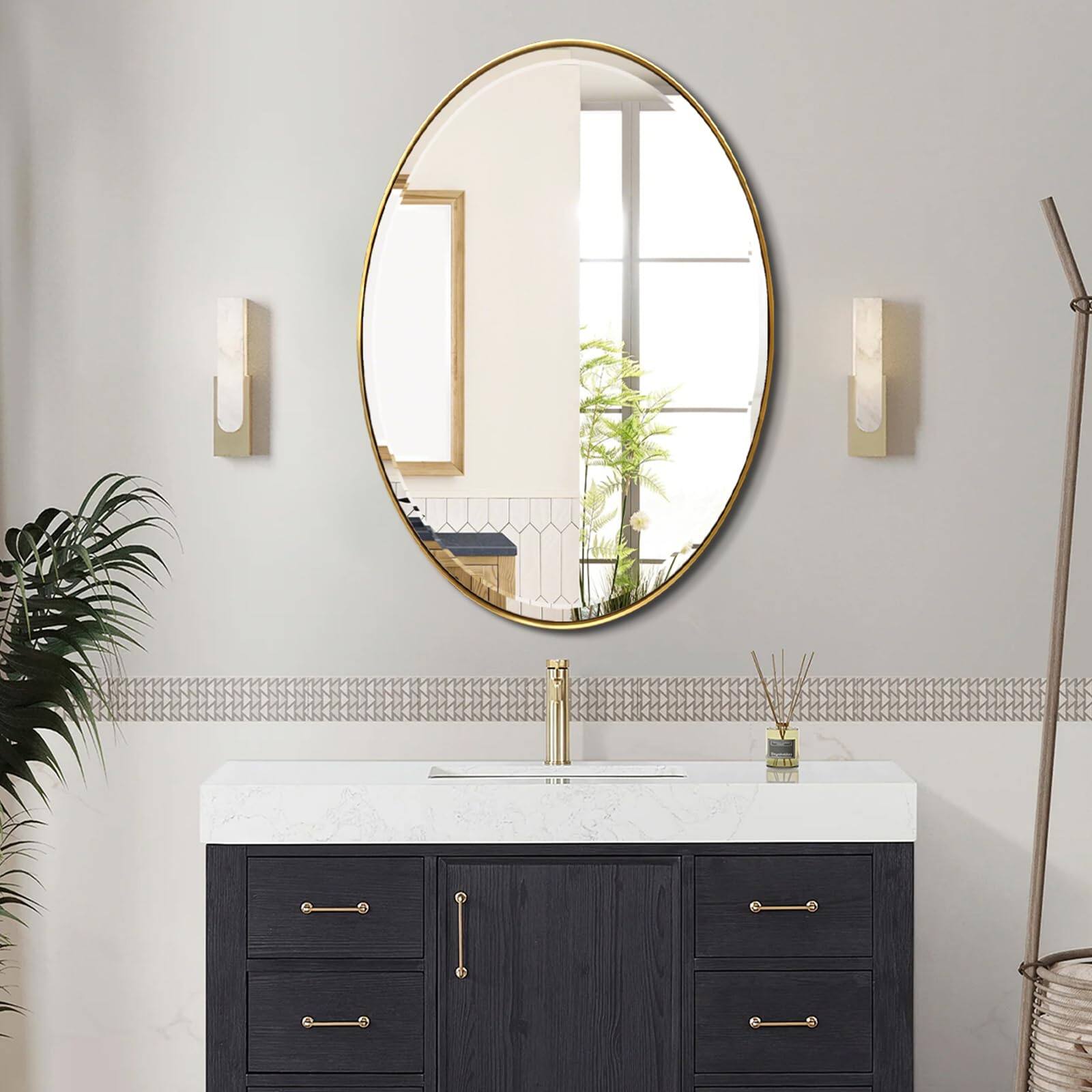 Gold Round 30"L x 22"W