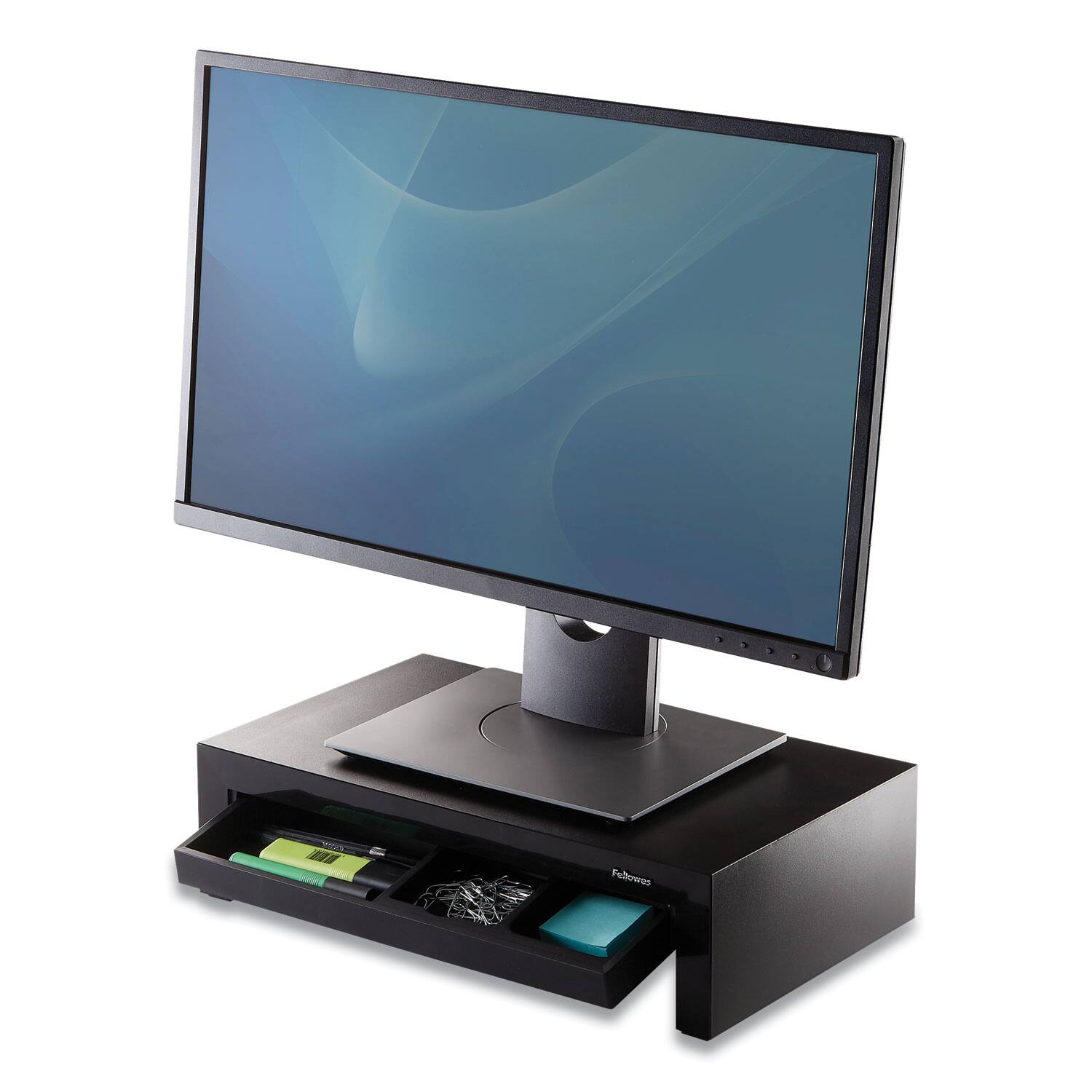 Alt View 2. Fellowes - Designer Suites 40-lb. Capacity Monitor Riser for 21 in. Monitors Pearl - Black Pearl.