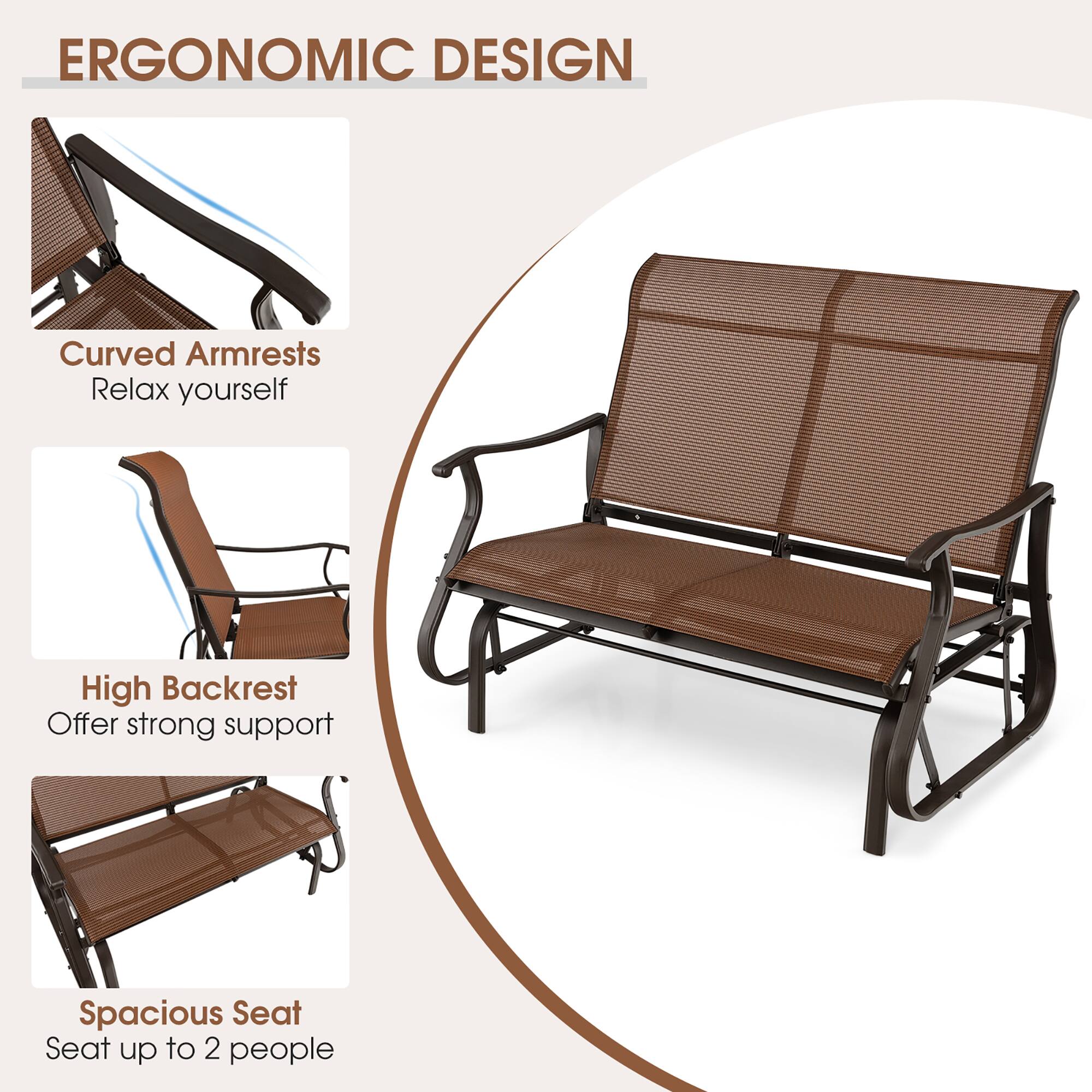 ERGONOMIC DESIGN
Curved Armrests Relax yourself
High Backrest Offer strong support
Spacious Seat Seat up to 2 people