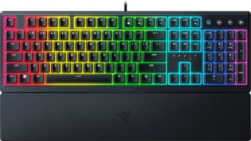 Razer - Ornata V3 Full-Size Wired Mechanical-Membrane Gaming Keyboard with Chroma RGB Backlighting - Black