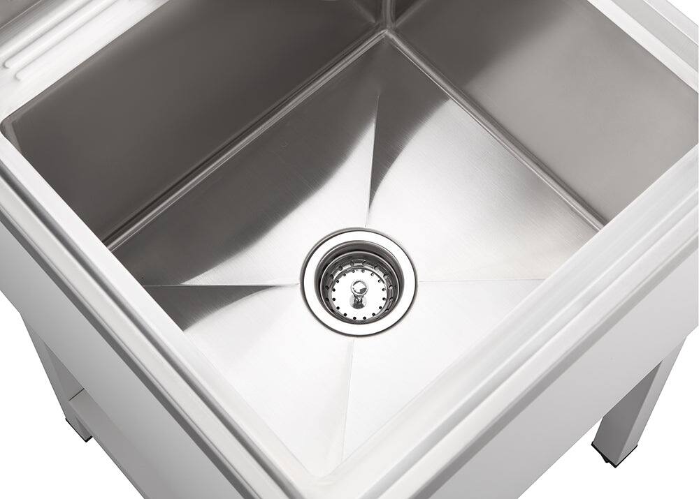 Alt View 3. TRINITY - Trinity Basics | 18x16x13 Basin | Stainless Steel Utility Sink | Nsf - White.