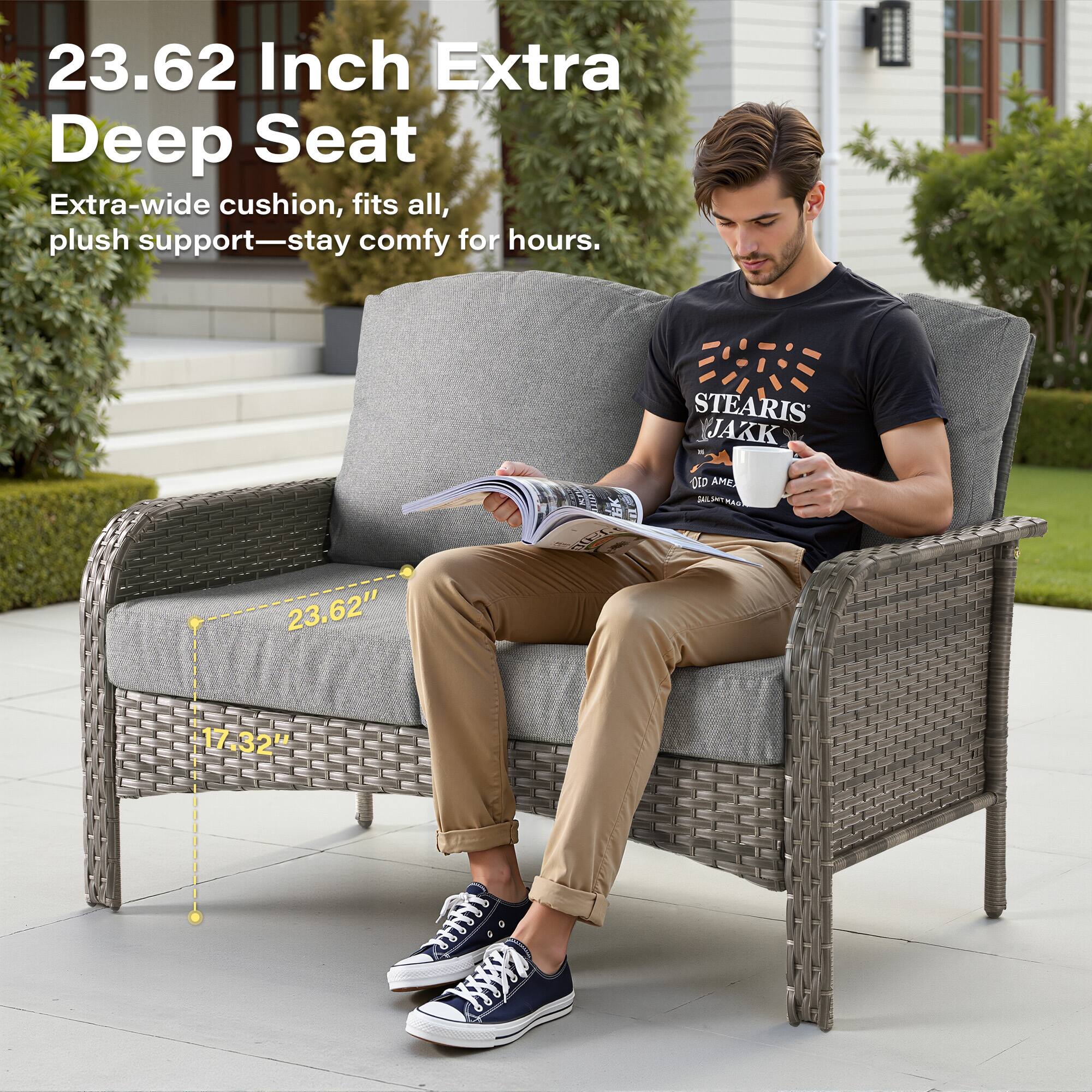 23.62 Inch Extra Deep Seat  
Extra-wide cushion, fits all, plush support—stay comfy for hours.  

STEARIS YJAKK  
OLD AMERICA  
BALTIMORE