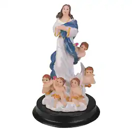 FC Design - 5"H Immaculate Conception Virgin Mary w Angels Holy Figurine Holy Figurine Statue Desk Tabletop Home Decor - Multi-Color