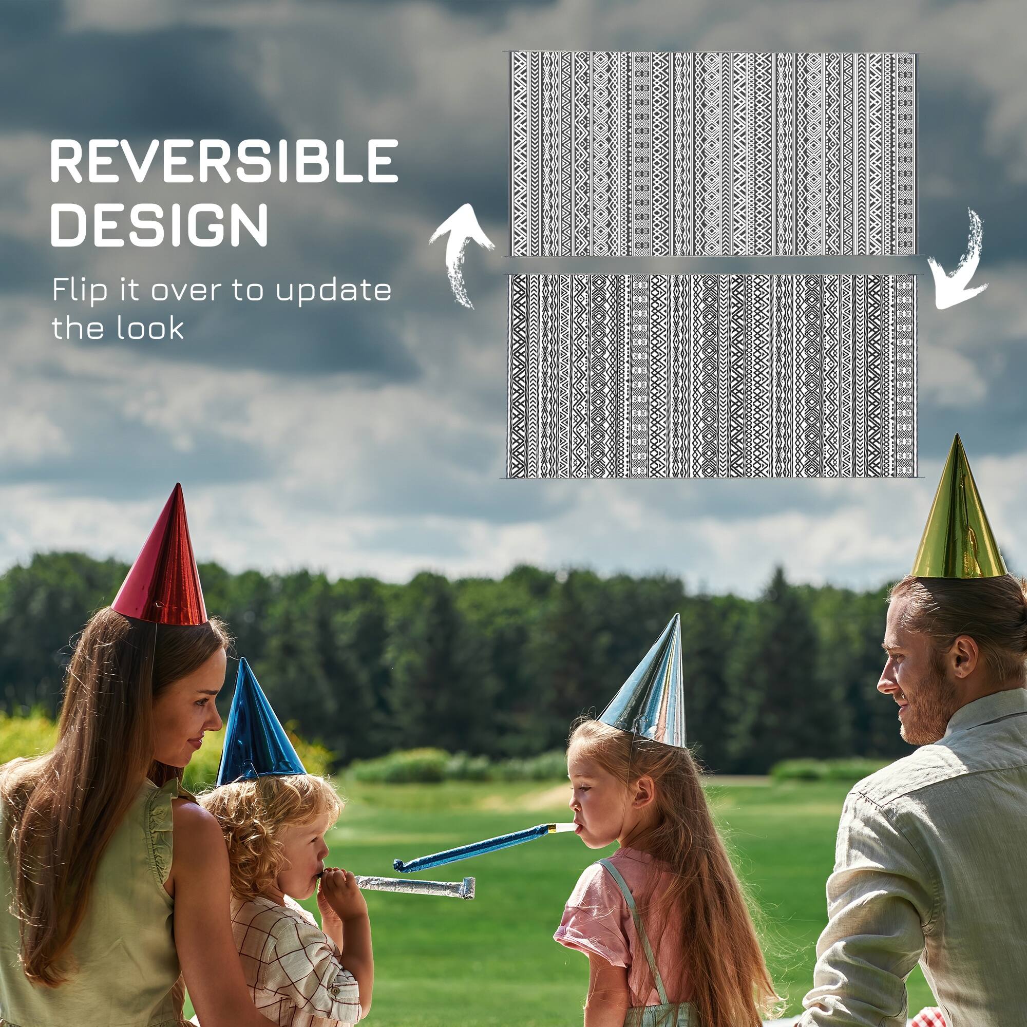 REVERSIBLE DESIGN  
Flip it over to update the look