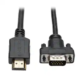 Tripp Lite - 1900 x 1200 60 Hz HDMI Male to VGA Male Low-Profile Active Adapter Cable 6 Ft P566-006-VGA - Black