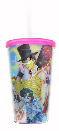 Just Funky - Sailor Moon Cast Holographic Foil 16oz Carnival Cup w/ Straw & Lid - Multicolored