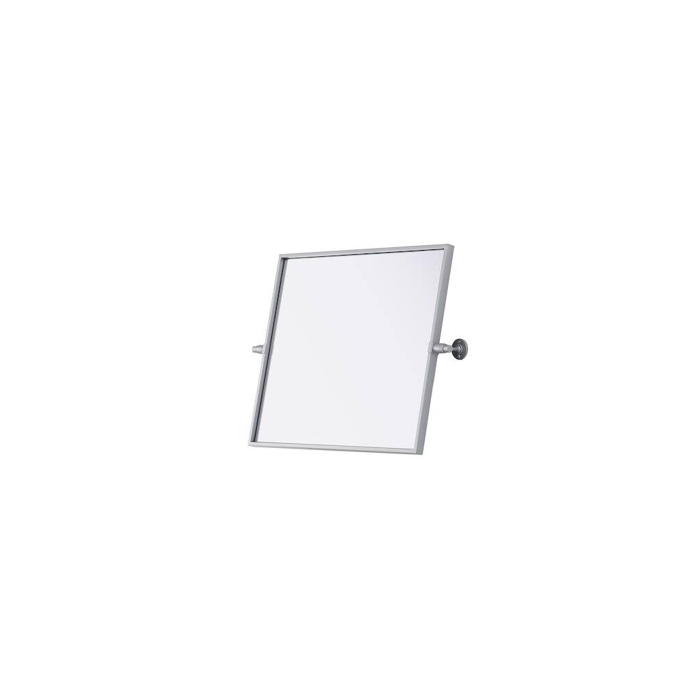Left. Elegant Kitchen and Bath - Amoura 20X24 Pivot Mirror In Silver - Silver.