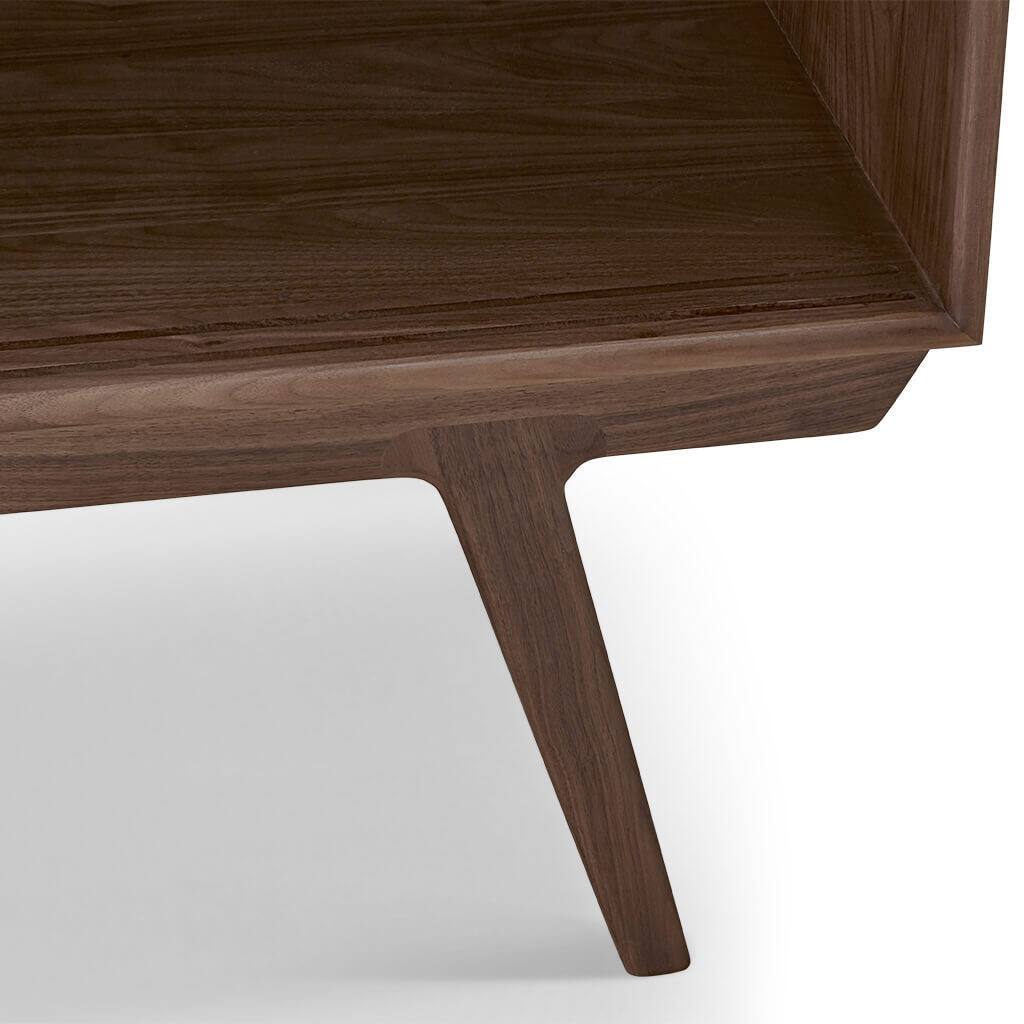 Left. Spaco - Spaco Contemporary Walnut Media Cabinet TV Stand, Sliding Doors, Lacquer Finish for Living Room - Walnut.