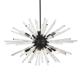 Elegant Lighting - Sienna 32 inch crystal rod pendant in - Black