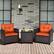 Alt View 1. Costway - 3 PCS Patio Rattan Furniture Set Cushioned Conversation Set Sofa - Orange,Mix Brown.