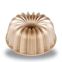Baker's Secret - Fluted Cake Pan, Cast Aluminum 2 Layers Nonstick Coating (French Wreath) - Champagne Gold