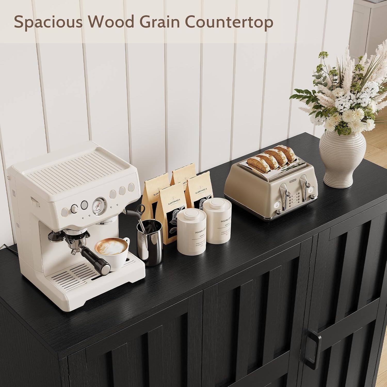 Spacious Wood Grain Countertop