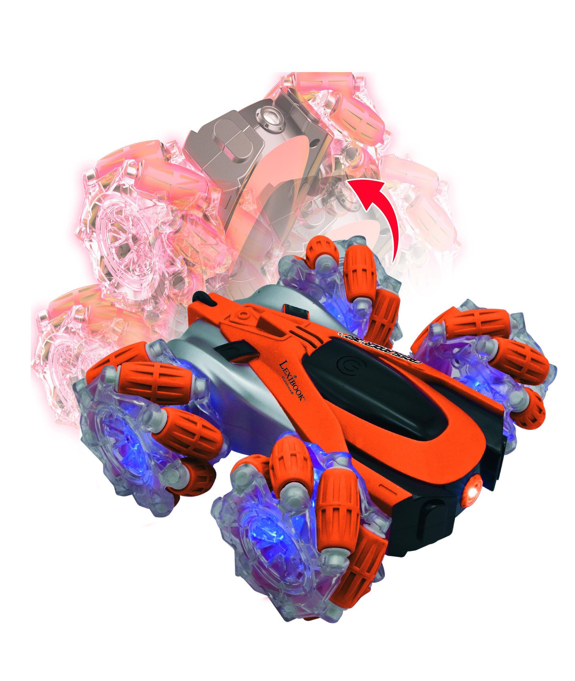 Alt View 3. Lexibook - Crosslander 360+ Rechargeable RC Stunt Car with Lights.