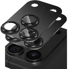 Dteck - 2-Pack Camera Lens Protector for Apple iPhone 18 Pro, 9H Tempered Glass Aluminum Alloy Lens Film Anti-Scratch Cover - Black