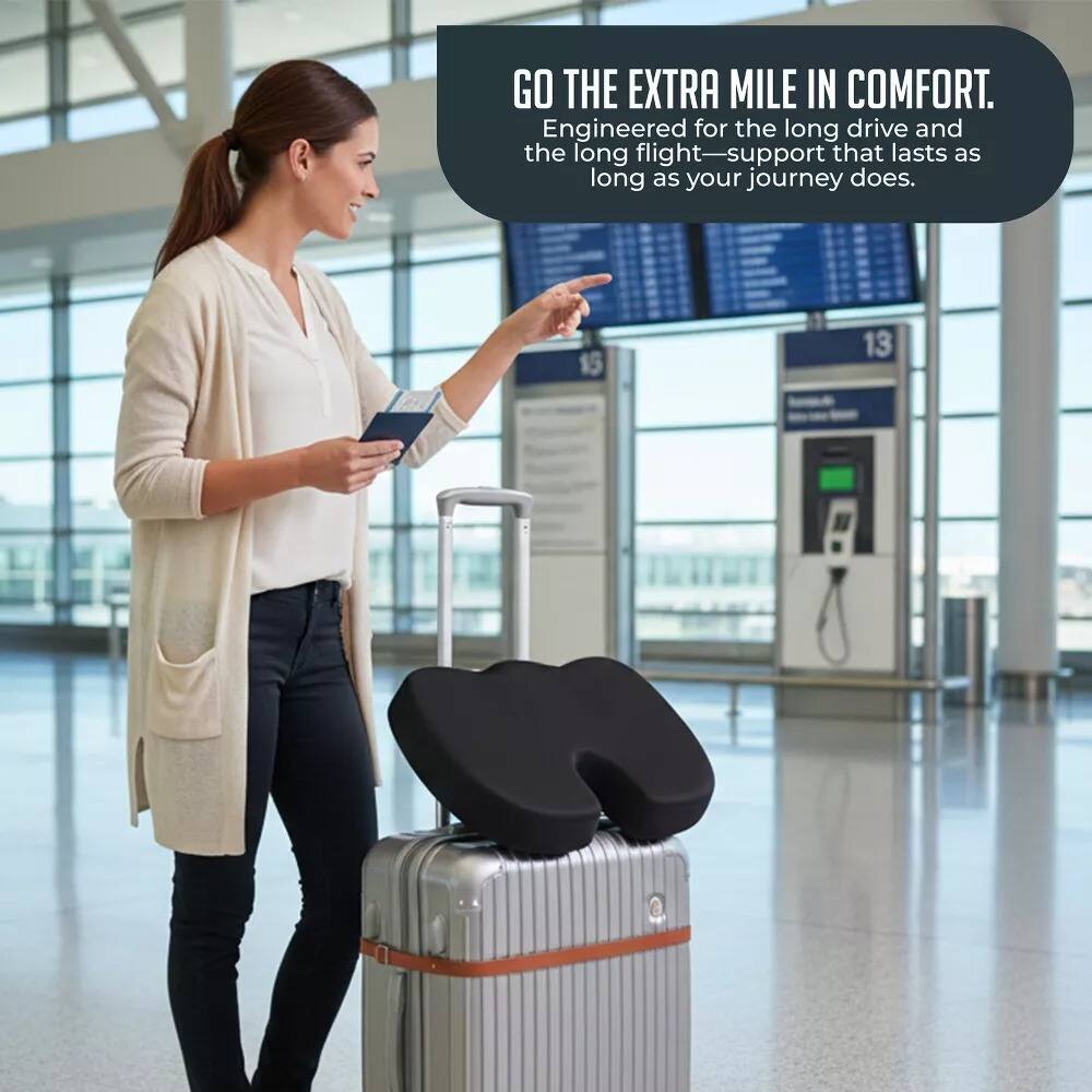 GO THE EXTRA MILE IN COMFORT.  
Engineered for the long drive and the long flight—support that lasts as long as your journey does.