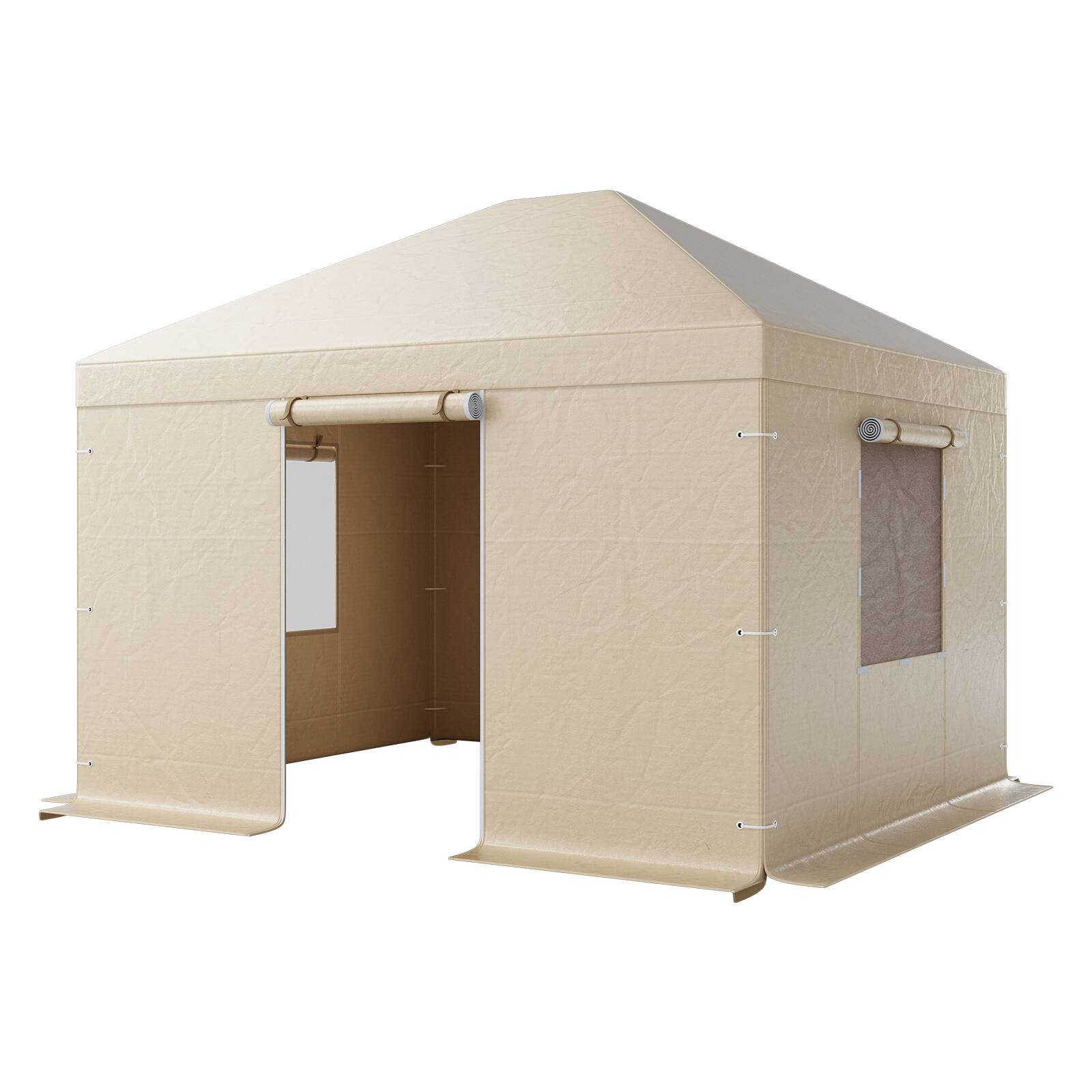 Alt View 5. VEVOR - Winter Gazebo Cover Fits 10 x 12 ft Hardtop Gazebos,All-Weather Gazebo Cover with Sidewalls & Mesh Windows, High-Density - Beige.