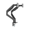 MSI - MT201D Dual Monitor Arm – Heavy Duty Adjustable Spring Desk Mount, VESA Compatible, 17–45in, 44 lbs, Clamp & Grommet - Matte Black