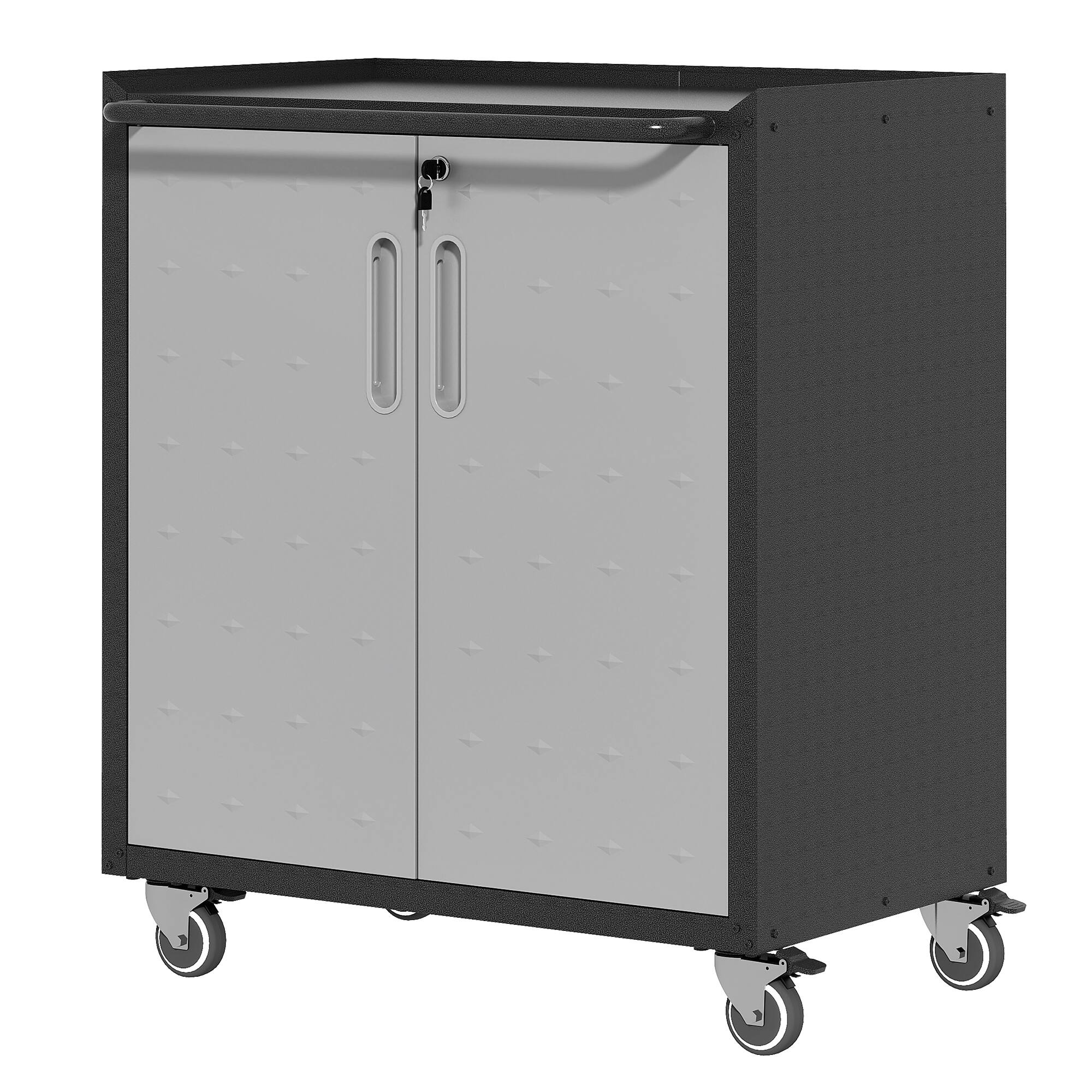 Front. Dexmalle - Dexmalle-Heavy-Duty Metal Garage Storage Tool Cabinet with Wheels-Black+ Gray.