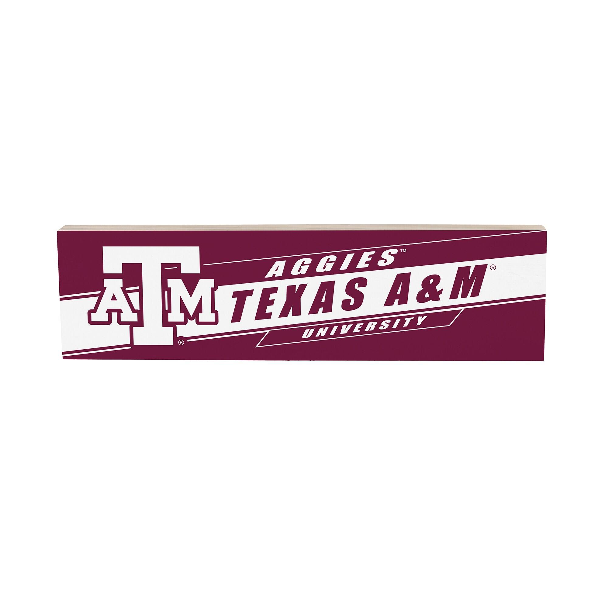 Texas A&M Aggies 5" x 18" Shadow Logo Wood Mantle Sign