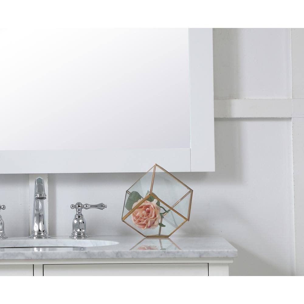 Alt View 3. Elegant Decor - Aqua rectangle vanity mirror 48 inch in White - White.