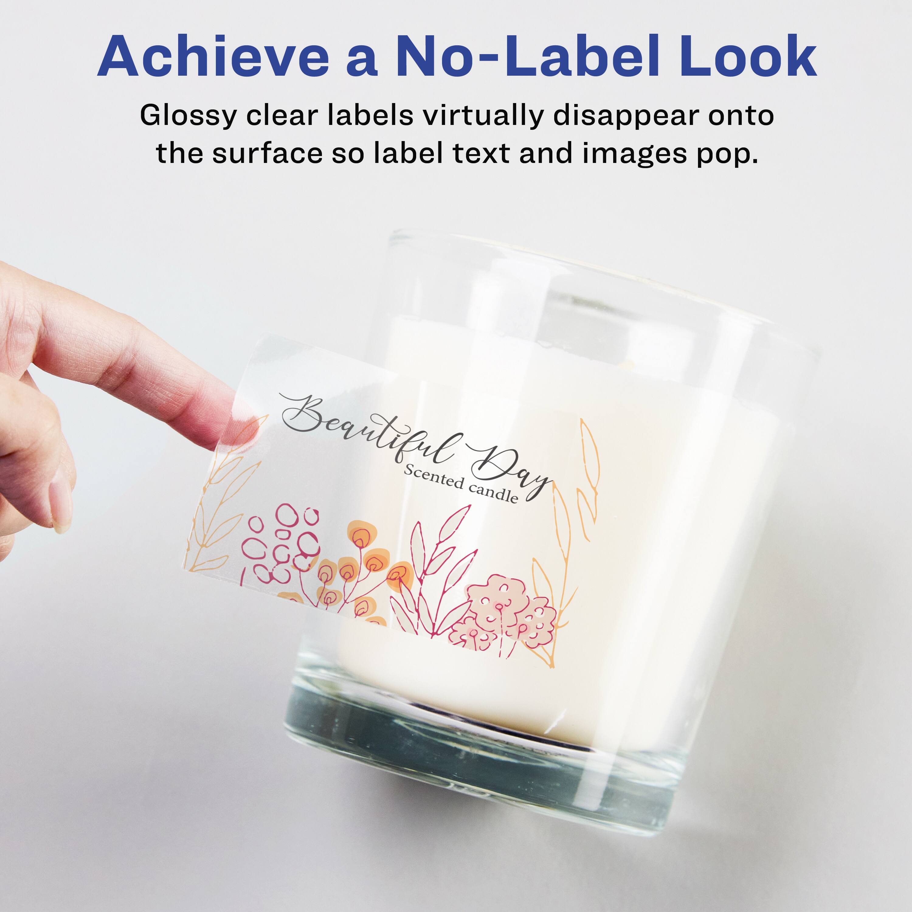 Achieve a No-Label Look

Glossy clear labels virtually disappear onto the surface so label text and images pop.

Beautiful Day  
Scented Candle