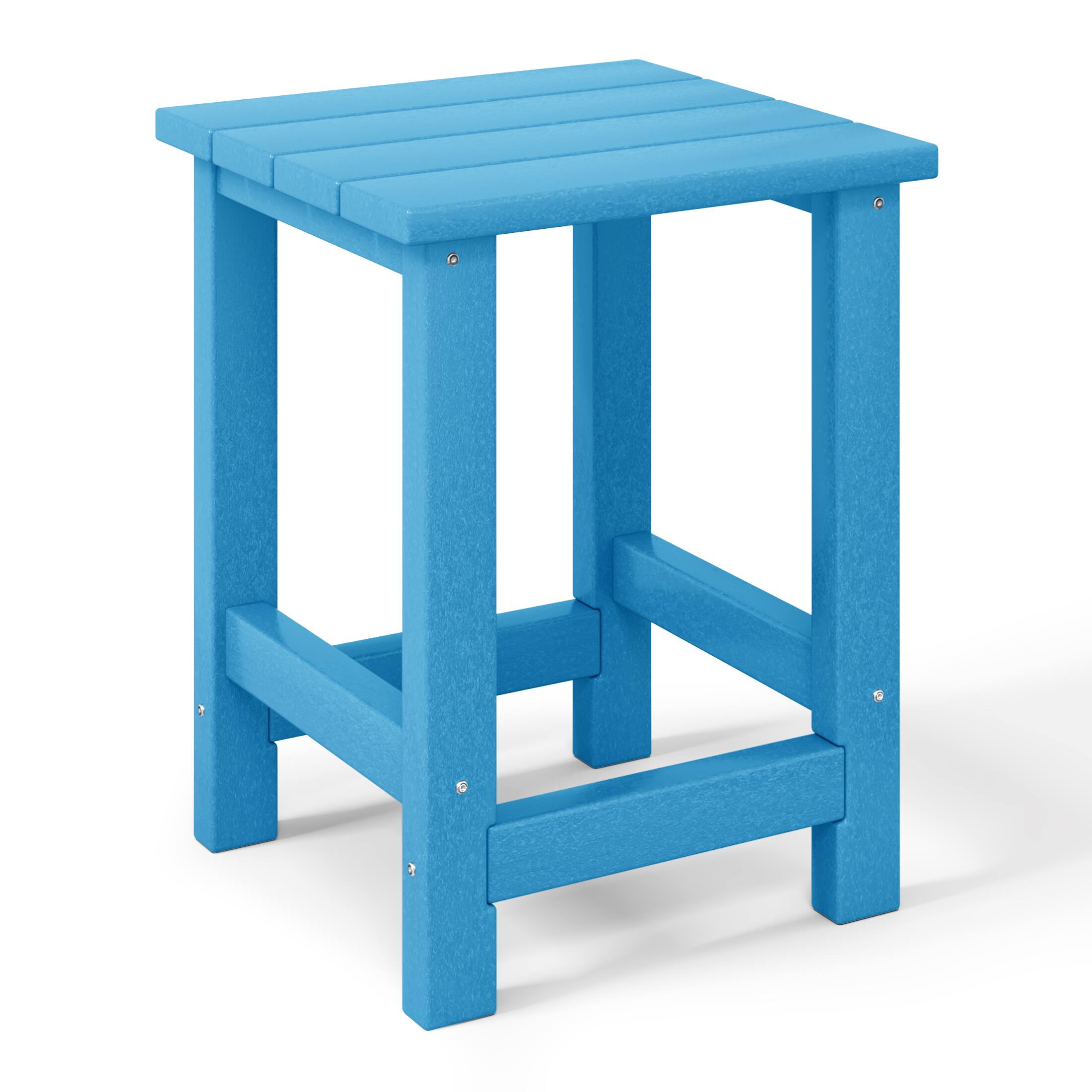 Left. WestinTrends - WestinTrends Malibu Kids Outdoor Patio Furniture HDPE Adirondack Square Side Table - Pacific Blue.