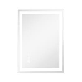 APRILSOUL - 20 in. W x 28 in. H Rectangular Frameless LED Wall Bathroom Vanity Mirror Tempered Glass - Silver