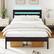 Alt View 3. Costway - Costway Full Size Bed Frame with Built-in Charging Station Sturdy Mattress Foundation - Rustic Brown,Black.