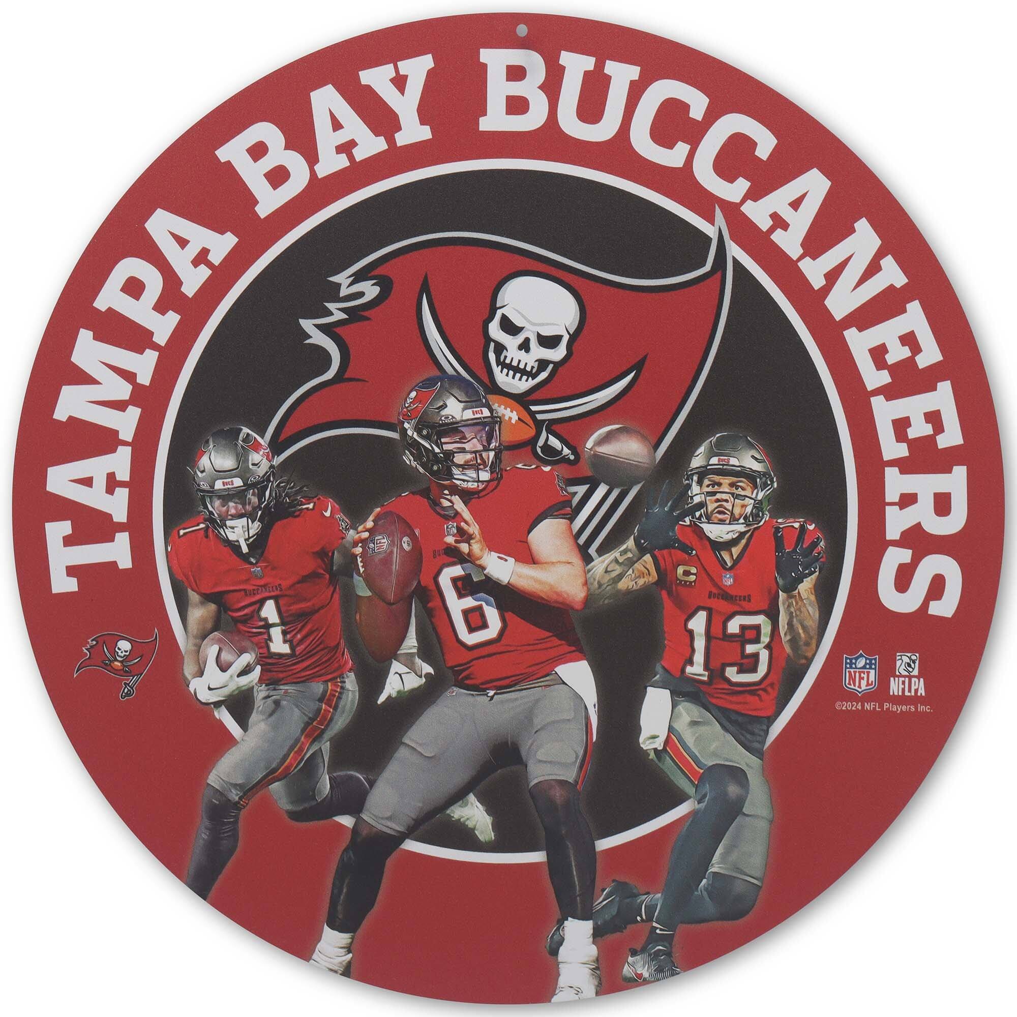 Tampa Bay Buccaneers Team Stars 11" Round Metal Sign