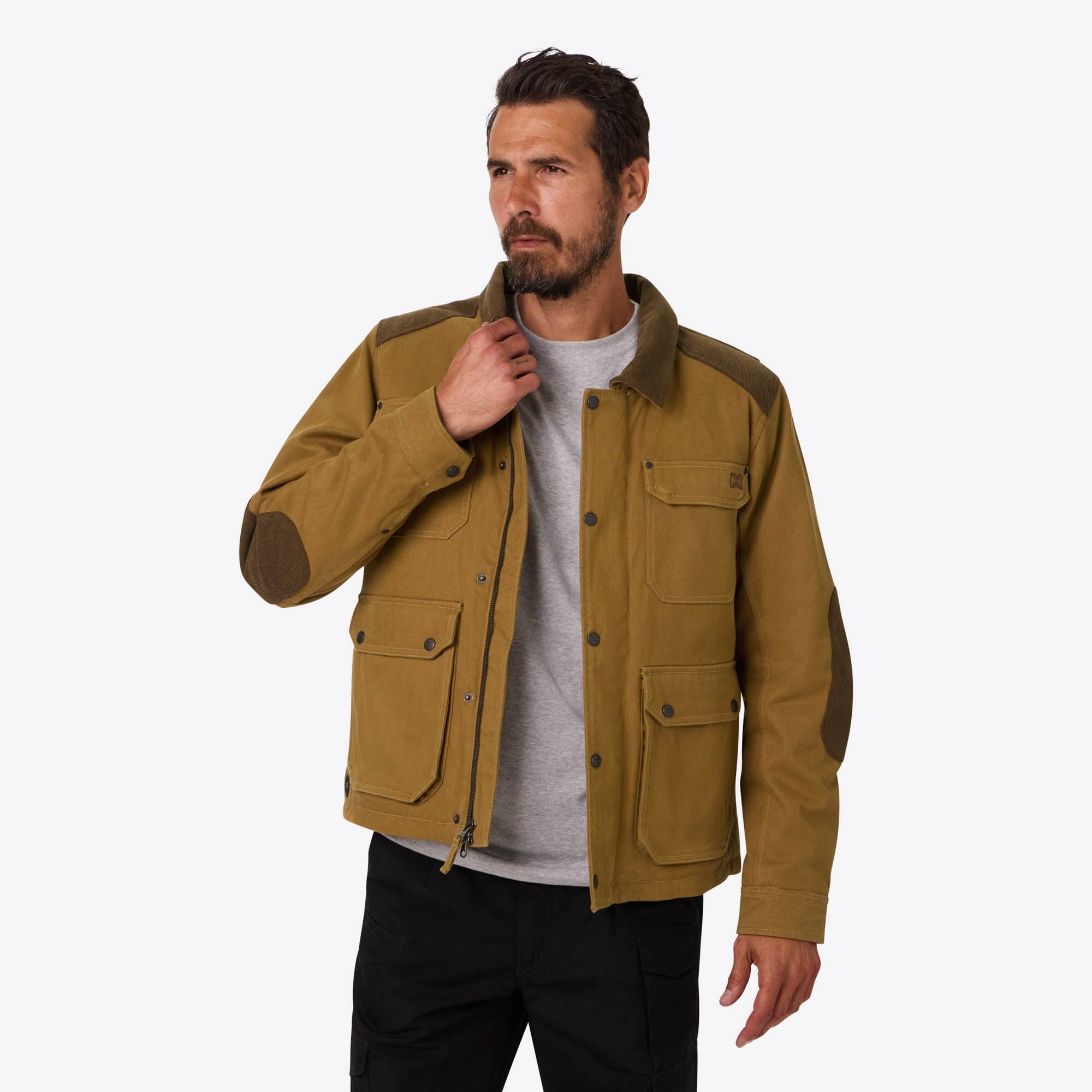 Front. Mobile Warming - Men's Ranch 3/4 Heated Jacket - Tan.