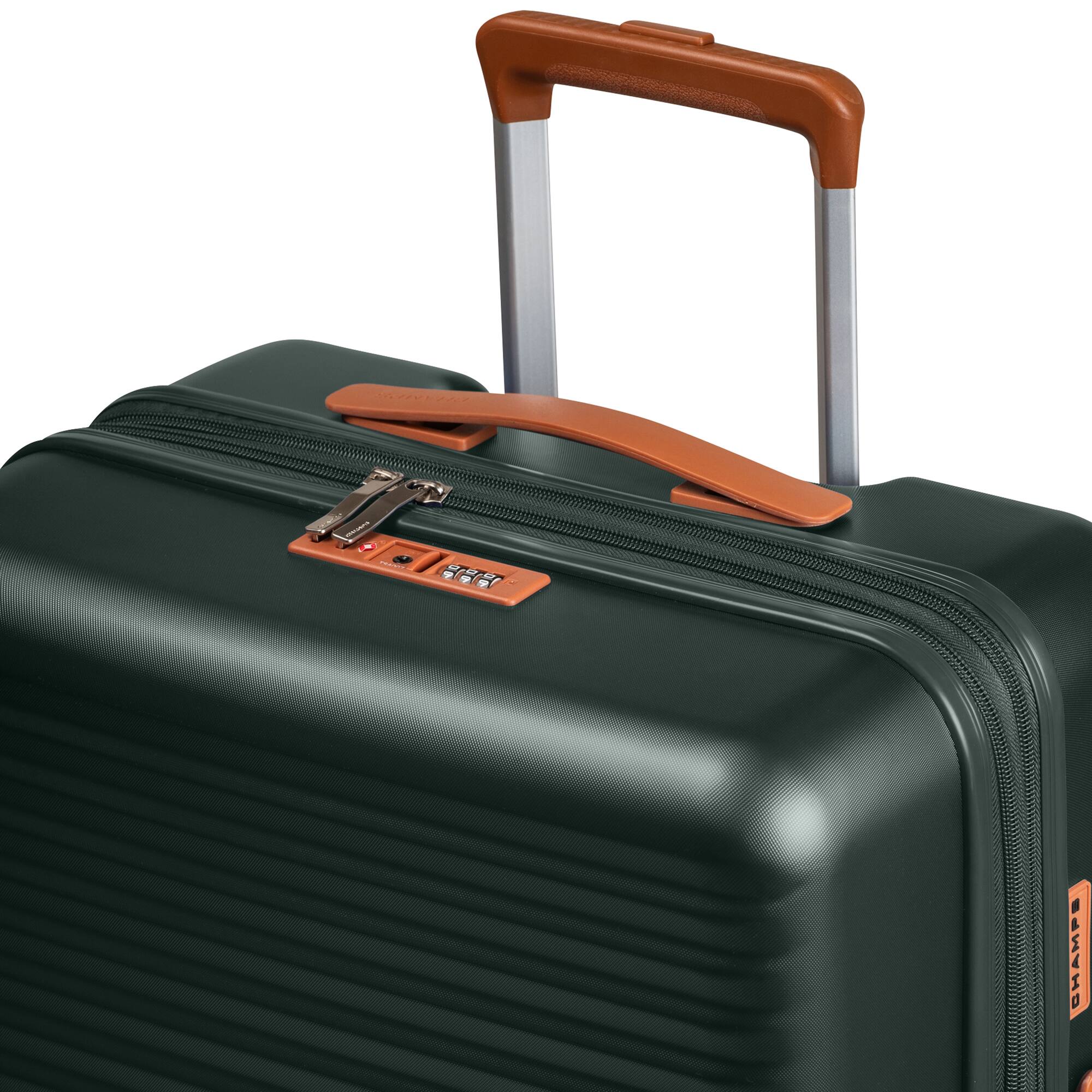 Left. Champs - Vintage II Collection Medium Luggage Case - Green.