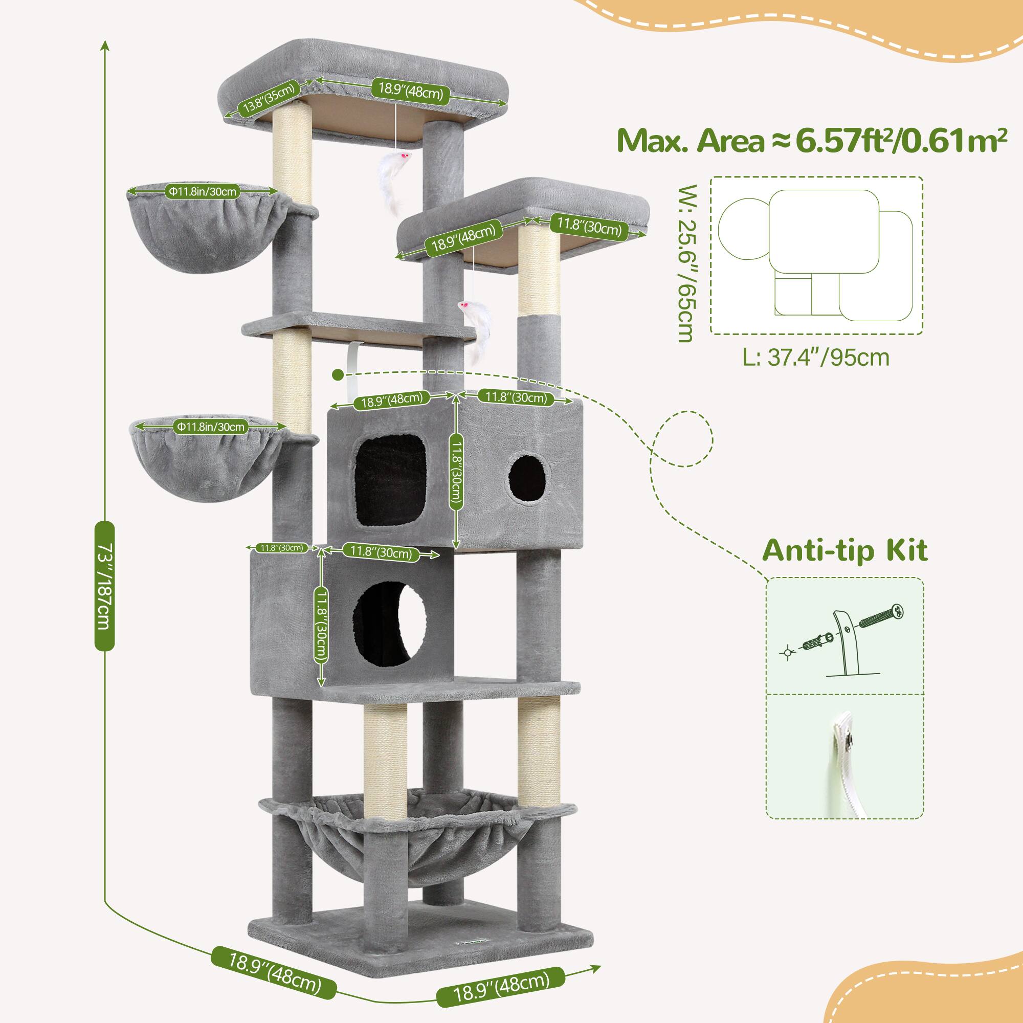 73"/187cm

13.8" (35cm) 11.8in/30cm 11 1.8in/30cm 1181 (30cm)
BY 30cm)
189(48cm) Max. Area =6.57ft2/0.61m2 W: (48cm) 11.8(30cm) 18.9" 25.6"/65cm L: 37.4"/95cm 18.9" (48cm) .8"(30cm) 1.8 1.8"(30cm) 11.8 30cm) Anti-tip Kit
18.9"(48cm)
18.9"(48cm)
