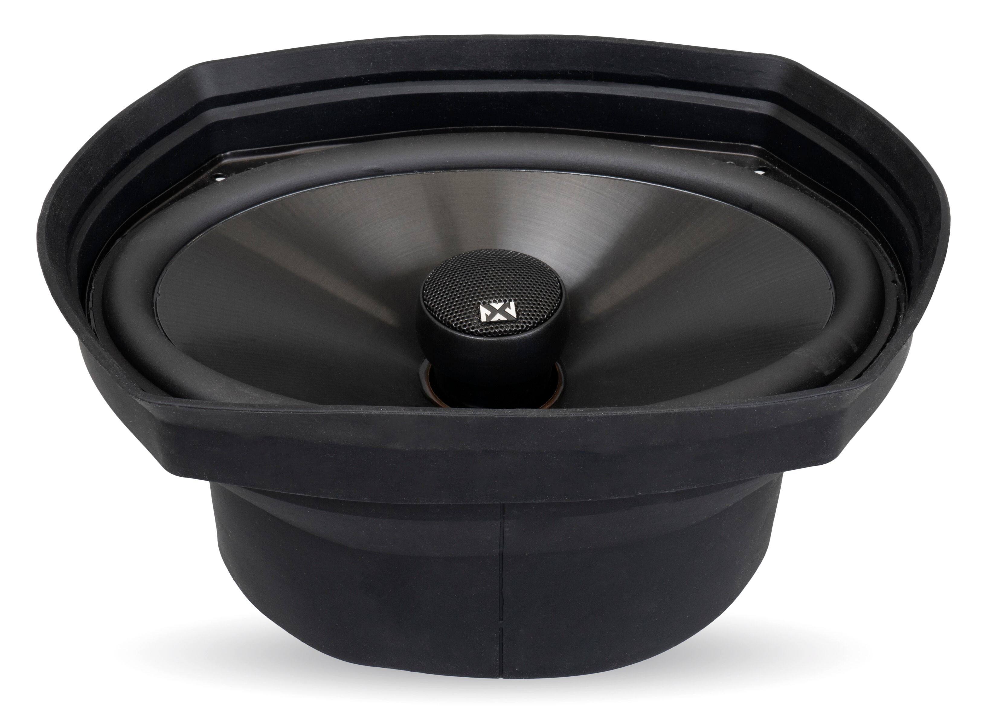 Alt View 2. NVX - XBAF68 2 Piece Universal 6" x8” and 5"x7" Silicone Rubber Speaker Baffles with Self Adhesive Foam Base Pad.