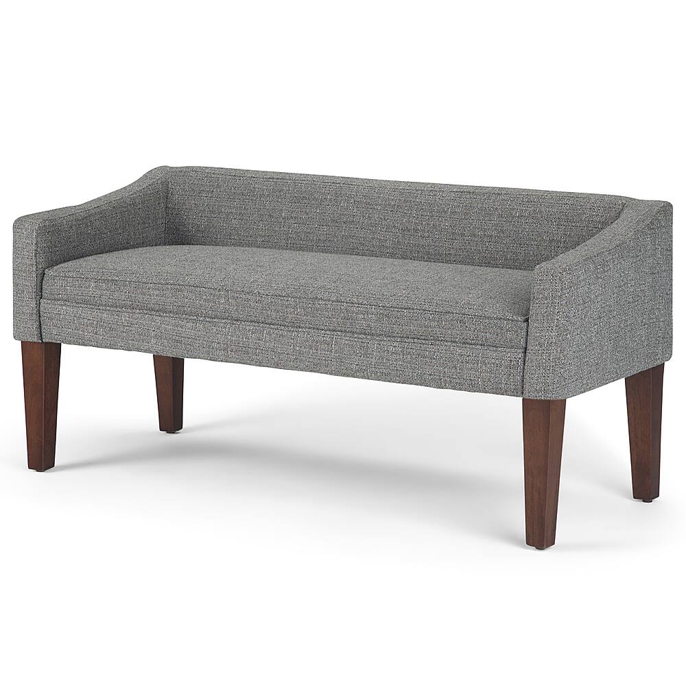 Angle. Simpli Home - Parris Upholstered Bench - Pebble Grey.