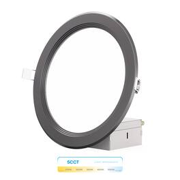 Infibrite - 6 In. Ultra-Thin Recessed LED Downlight 12W 1050LM 5CCT Selectable Wet Rated, Triac Dimmable Trim 6-Pack - Black