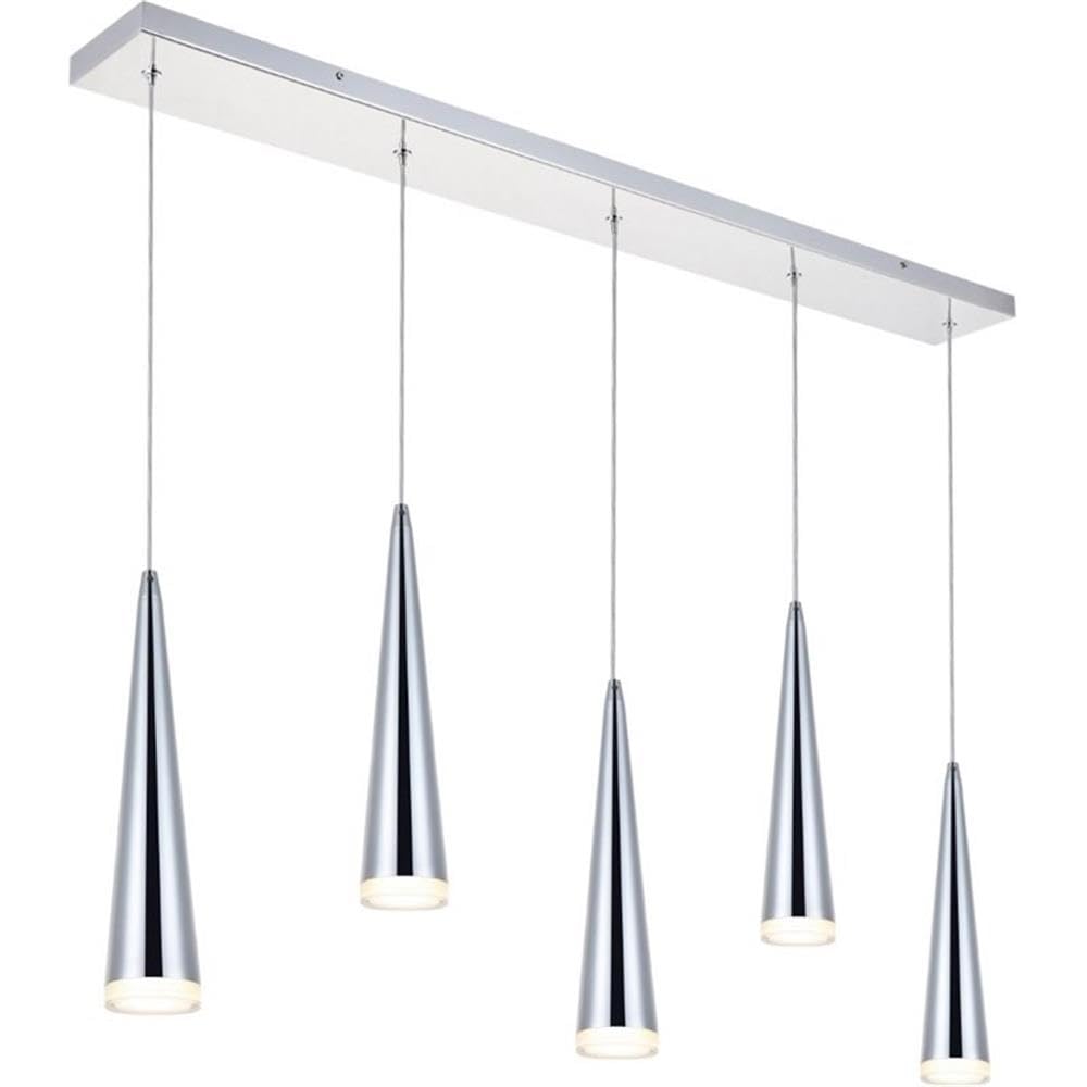 Back. Elegant Lighting - Fantasia 5 Light Chrome Led Pendant - Chrome.
