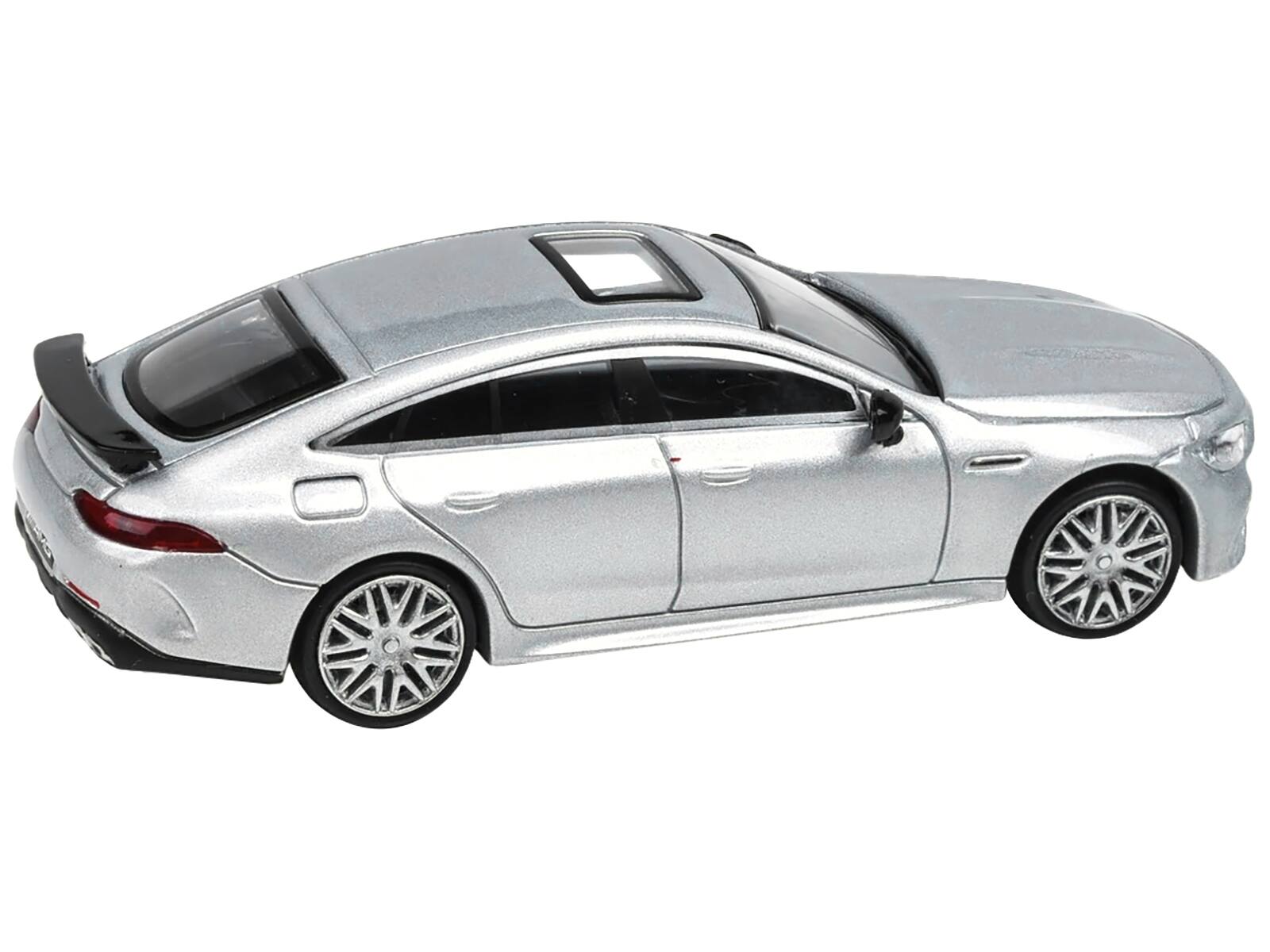 Alt View 1. Paragon - 2018 Mercedes-AMG GT 63 S with Sunroof Silver Metallic 1/64 Diecast Model Car by Paragon Models.