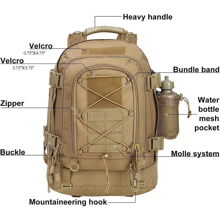 Pacoar Cade Expandable 40 64l Backpack 3 Day Bag Hiking Gym Sport ...