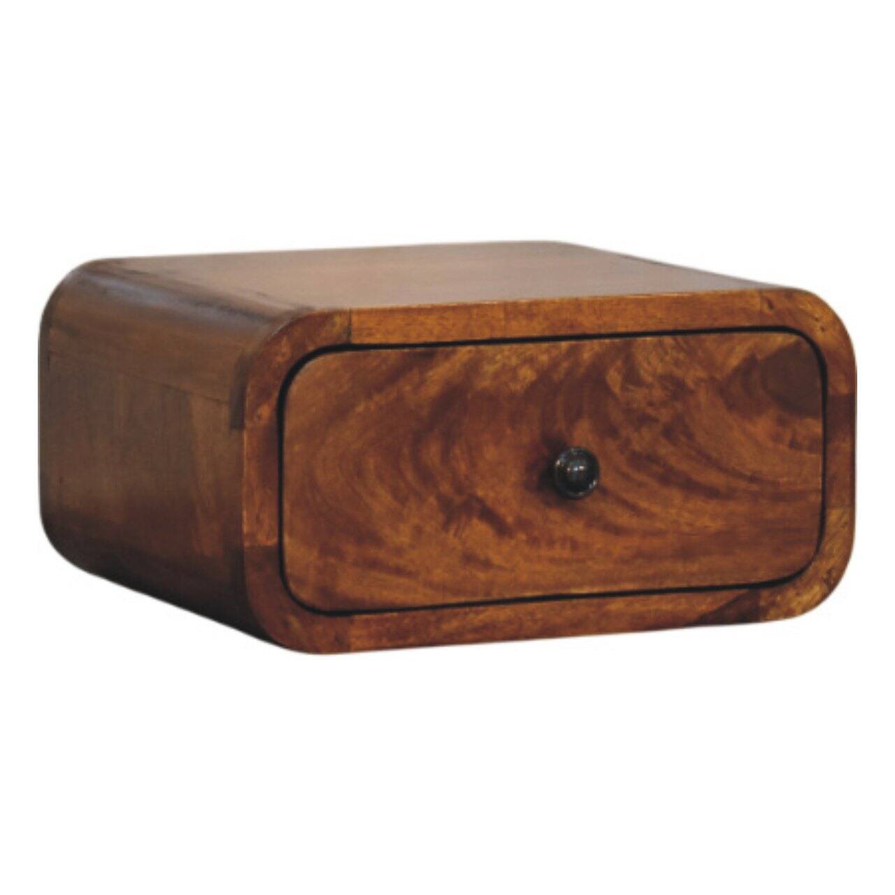 Left. Artisan Furniture - Artisan Furniture Solid Wood Avora Mini Wall-Mounted Chestnut 1 Drawer Nightstand - Chestnut.