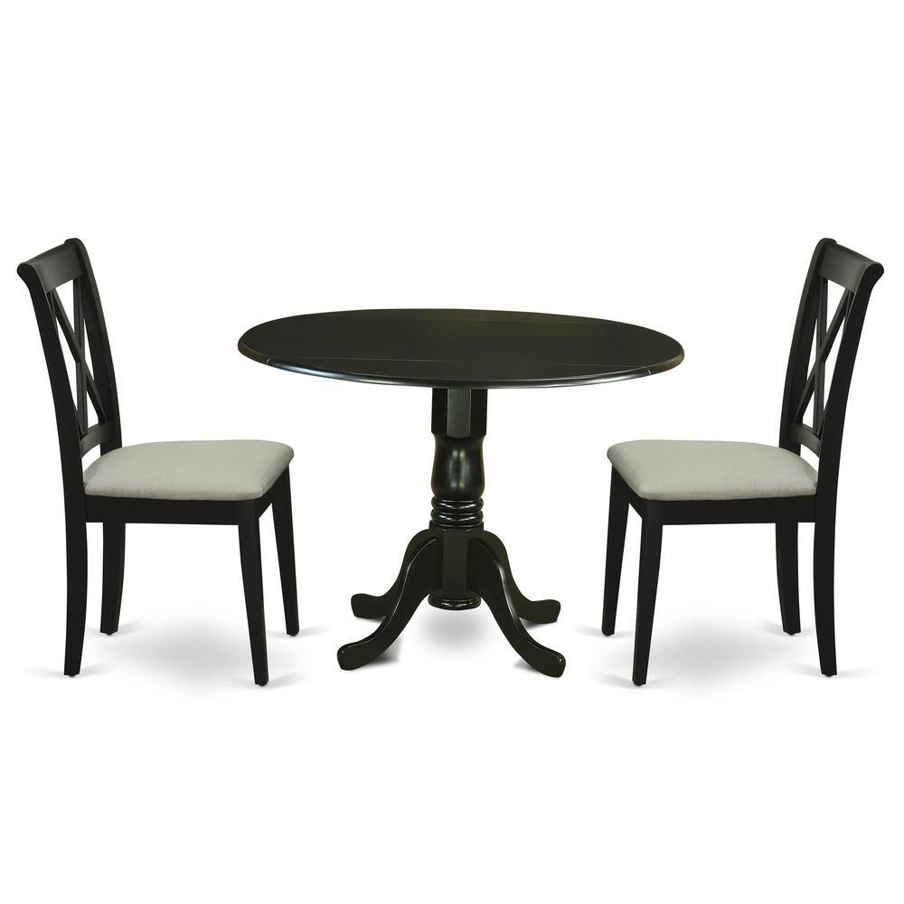 Back. East West Furniture - Dining Room Set Black - Brown.
