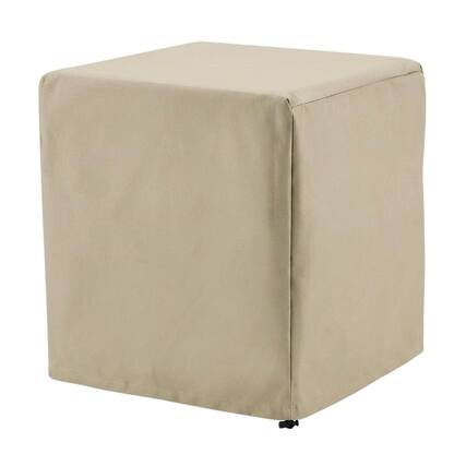 Front. FurniFact - Outdoor Side Table Cover for Weatherproof Furniture Protection - Tan.