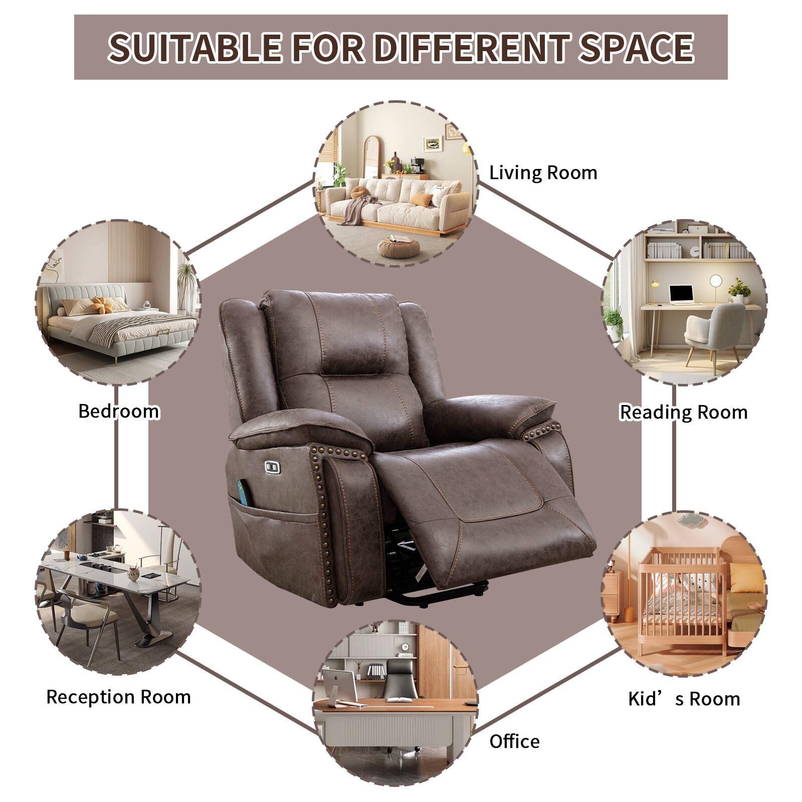 SUITABLE FOR DIFFERENT SPACE

- Living Room
- Bedroom
- Reading Room
- Reception Room
- Kid's Room
- Office