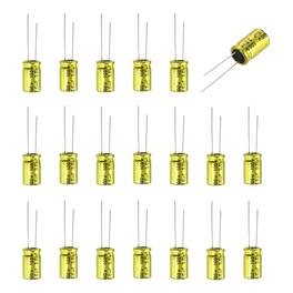 Unique Bargains - 5.6uF 100V Non-Polarized Electrolytic Capacitor, 10x17mm Aluminum Audio Cap, for DIY Tweeter, 20pcs - Gold
