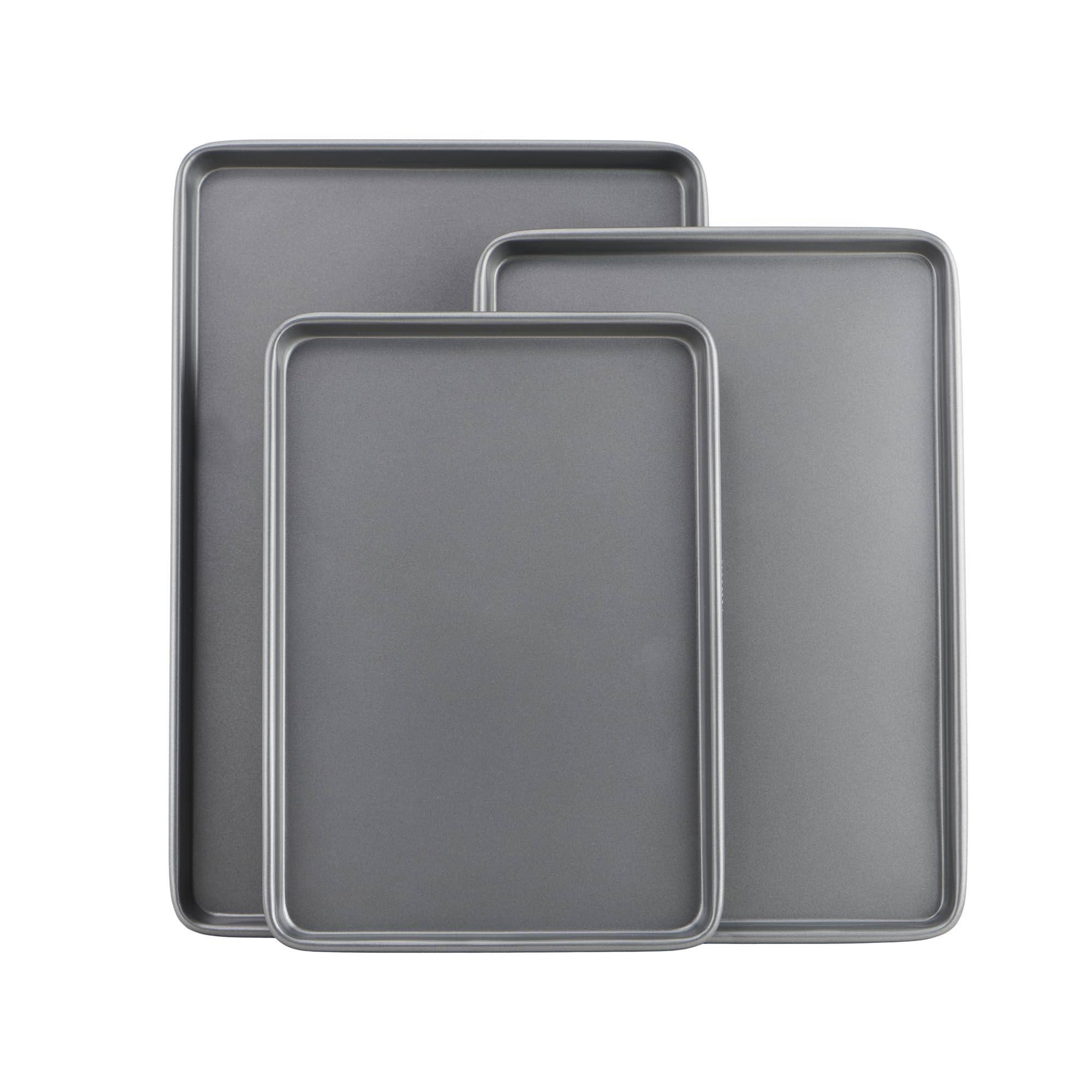 Front. Stylel Star - Everyday Nonstick Carbon Steel Baking Sheet Set 3 Pack - Small 13" X 9" Medium 15" 10" Large 17" 11" Cooking Pans Coo.
