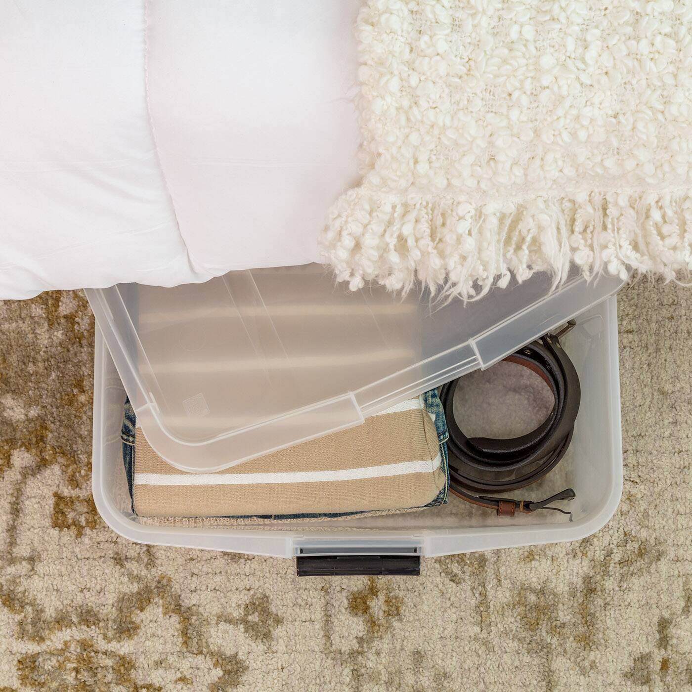 IRIS USA IRIS 33 Qt Plastic Under Bed Storage Organizer Bin Container ...
