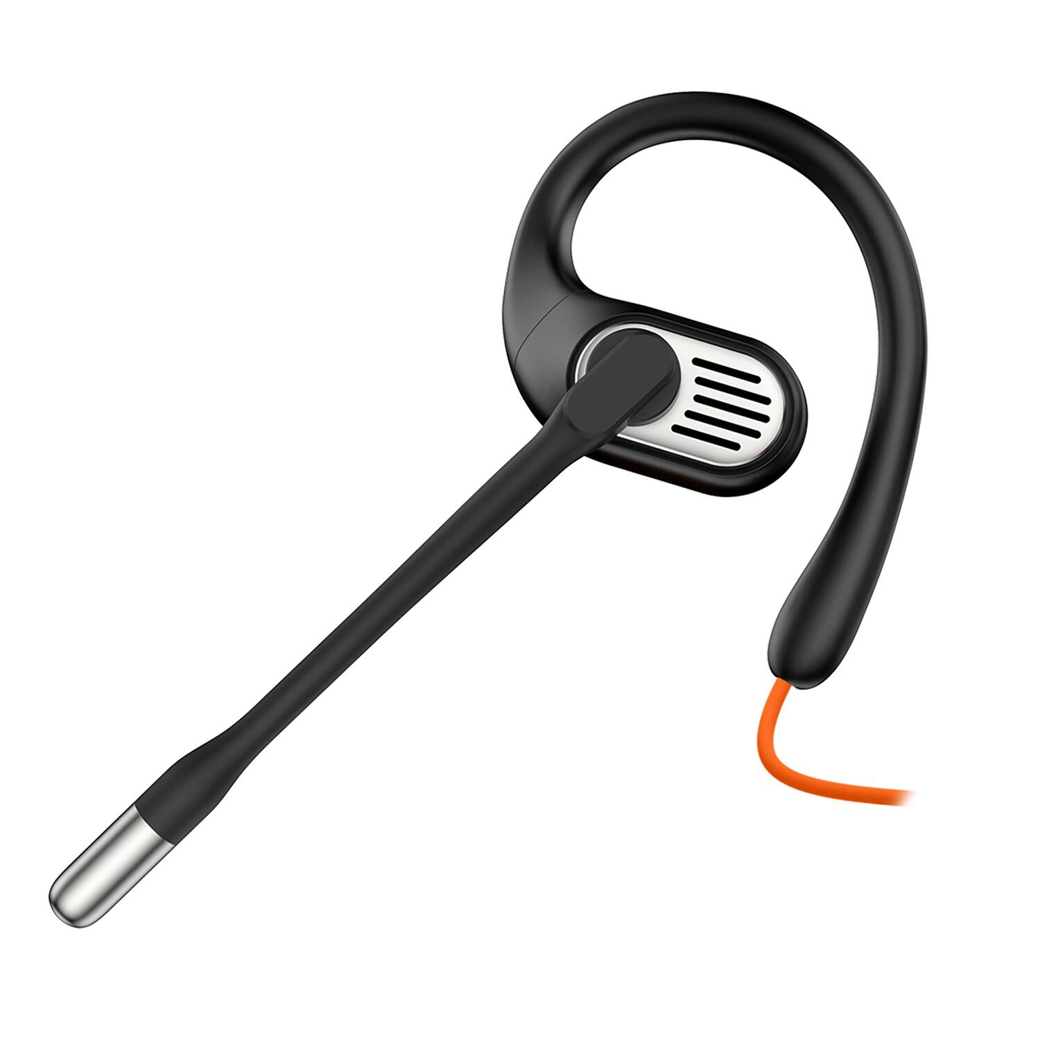 Angle. OpenRock - Link 10 Wired Open-Ear Headset, Rotating Boom Mic, In-Line Remote, USB-C Connector, Noise Cancellation - Black.