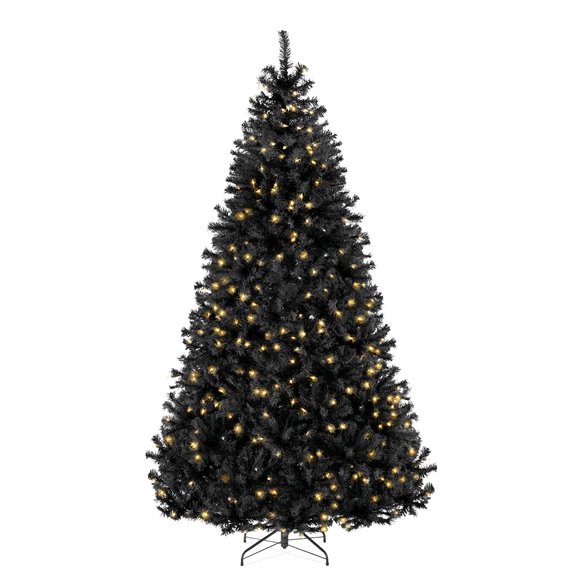 Best Choice Products - 4.5ft Artificial Christmas Tree with Viral Twinkling Lights, Pre-Lit Pine, 175 Lights - Black